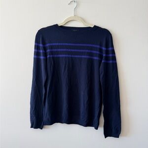A.P.C. Men's Sweater in Navy with Purple Stripes